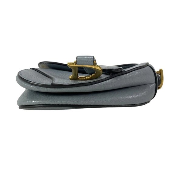 Auth DIOR/ChristianDior Saddle Microbag - Cloud Blue Leather Handbag - Picture 3 of 16